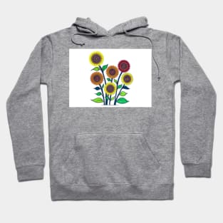 Sunflower Spirals: a handmade spirograph collage print Hoodie